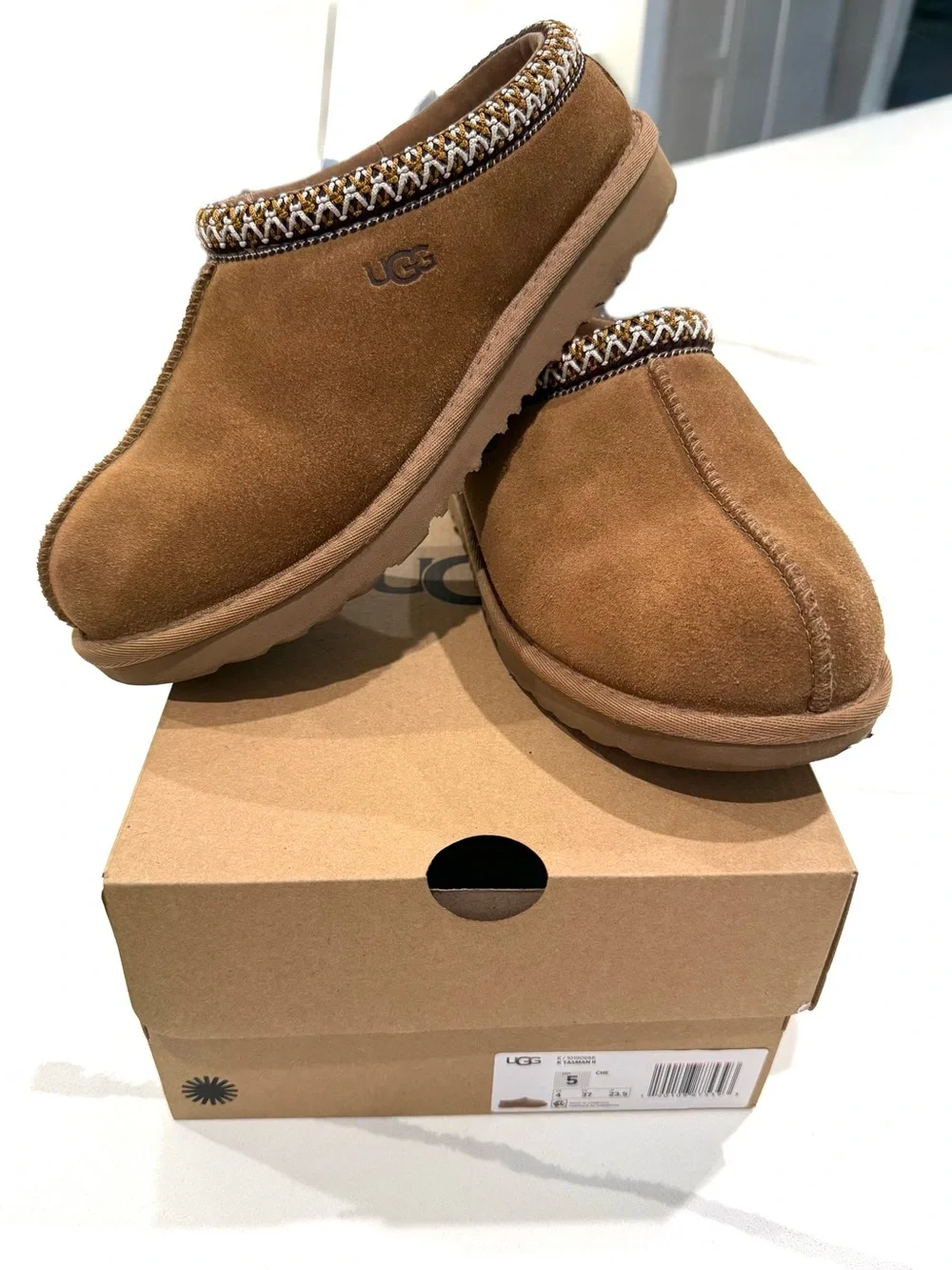 Kids Ugg Tasman II Slipper-Kids Size 5-Chesnut Color